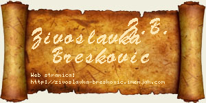Živoslavka Brešković vizit kartica
